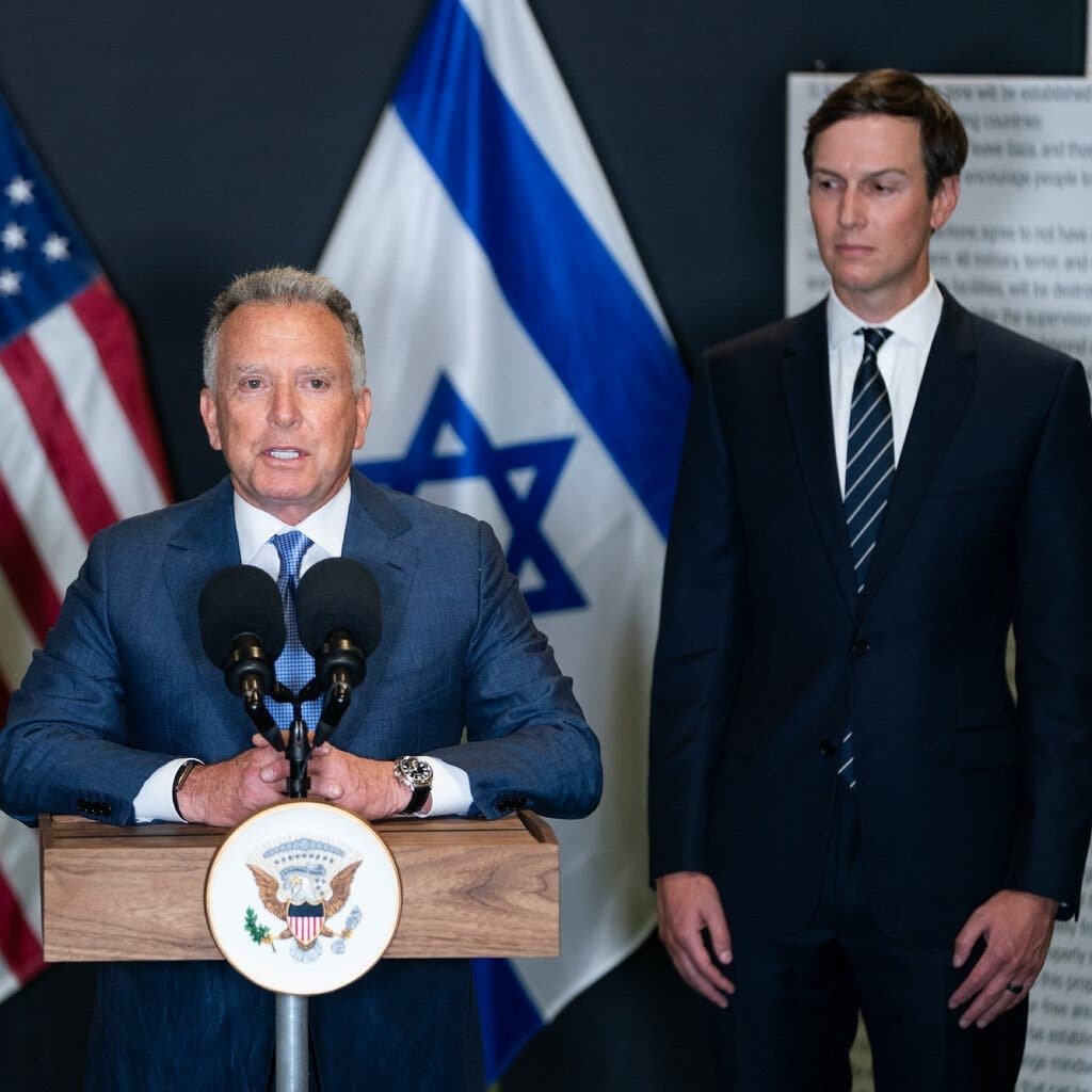 Steve Witkoff y Jared Kushner en Israel en octubre pasadoCredit...Nathan Howard para The New York Times
